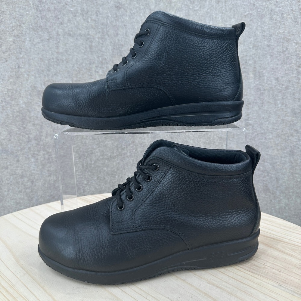 SAS Alpine Boots Womens 8WW Black Leather Lace Up Slip Resistant